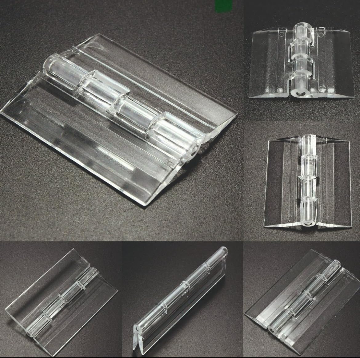 Pack of 10 Clear Acrylic Hinges – Self-Adhesive Transparent Plastic Folding Hinges.-picture-21