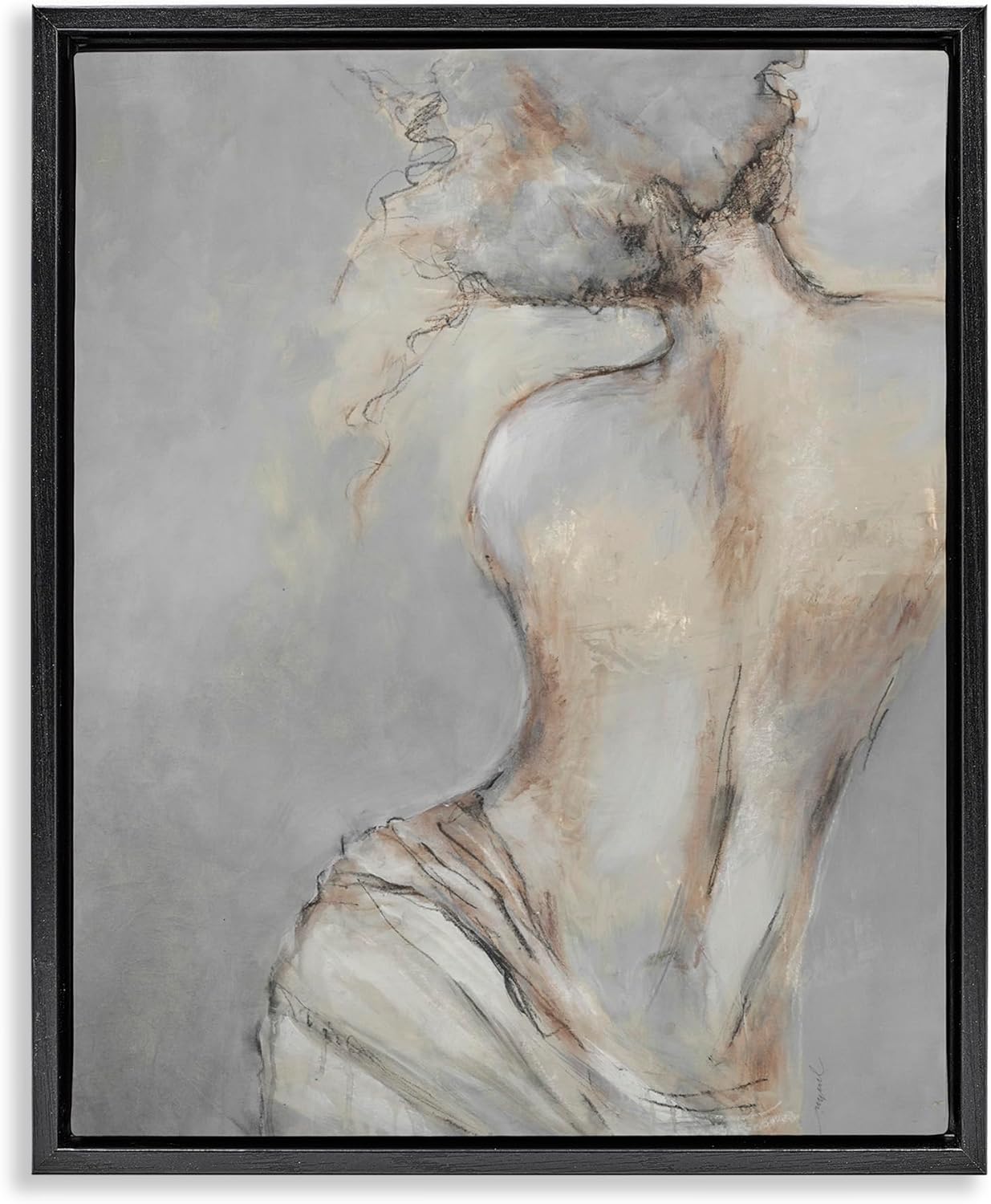 Stupell Industries Traditional Portrait Nude Woman Baroque Painting Floating Framed Wall Art, Design By Liz Jardine