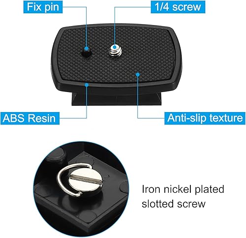 Miniatura 4 de PATIKIL Placa de liberación rápida para trípode, adaptador de trípode de cámara de 1.693 in, placa de montaje de repuesto para trípode modelo 1,