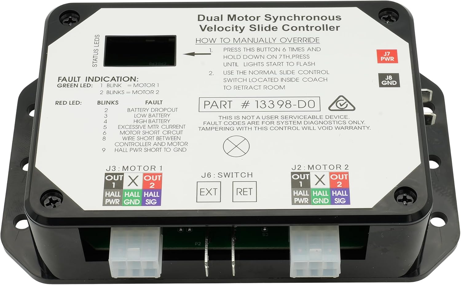 Dual Motor Slide Controller Motorhome Camper Slide Out for Lippert in-Wall Slide-Out on RV 13398-DO 13398-C2