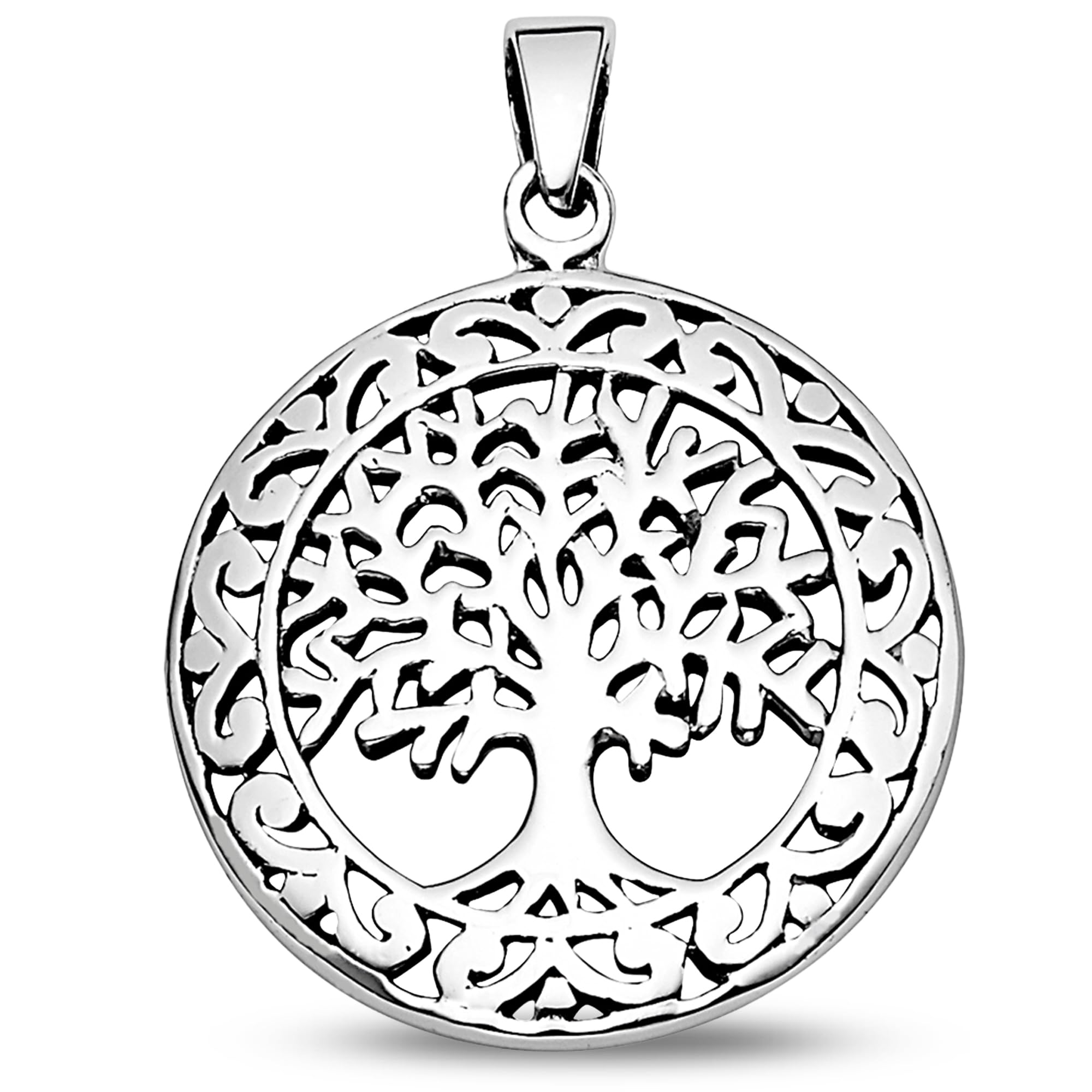 Vinani Anhänger Lebensbaum glänzend Sterling Silber 925 Baum des Lebens Weltenbaum 2ABK-EZ