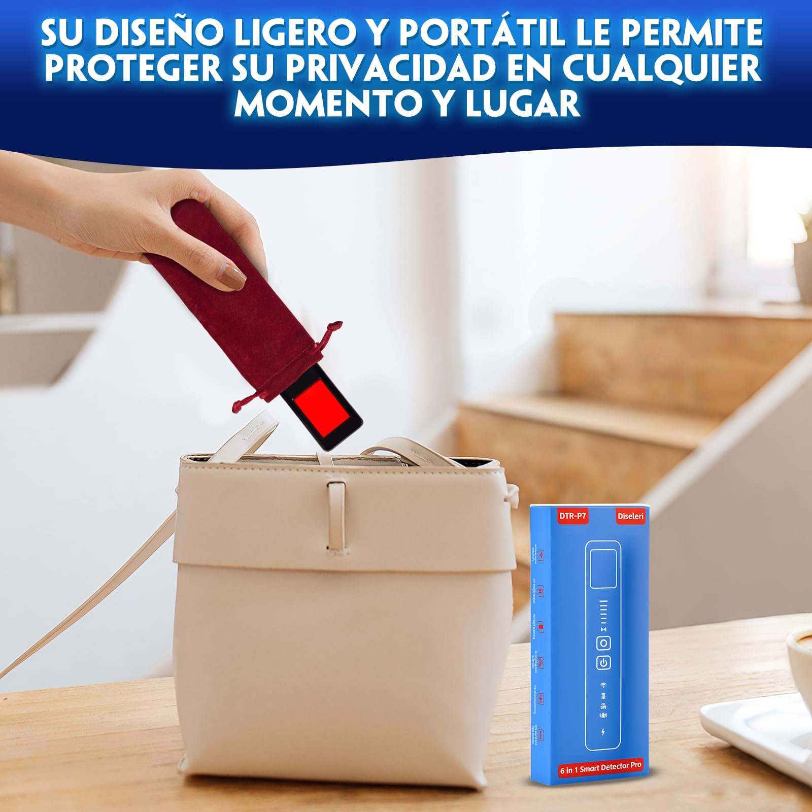 Detector de Cámaras y Micrófonos Ocultos 5 en 1 | Localizador GPS y Detección de Señales RF | 6 Niveles de Sensibilidad Ajustable | para Oficina, Hotel y Hogar
