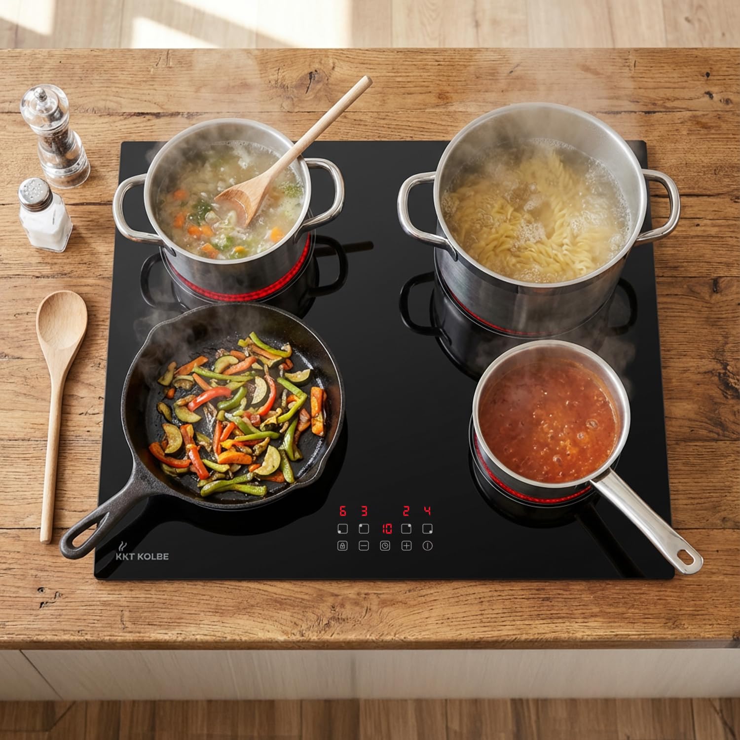 KKT KOLBE Autarkes Herdset 60cm Einbaubackofen BO7005FB 59cm Kochfeld CH5900RL Grill Heißluft AirFry Pizzafunktion