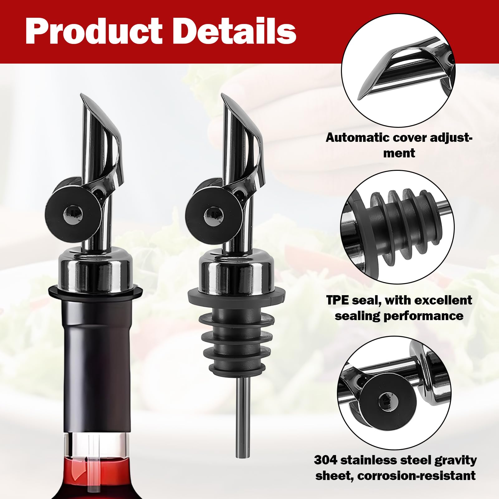 WQNNQW 2 Pièces Verseur Huile D'olive,Bec Verseur Huile D