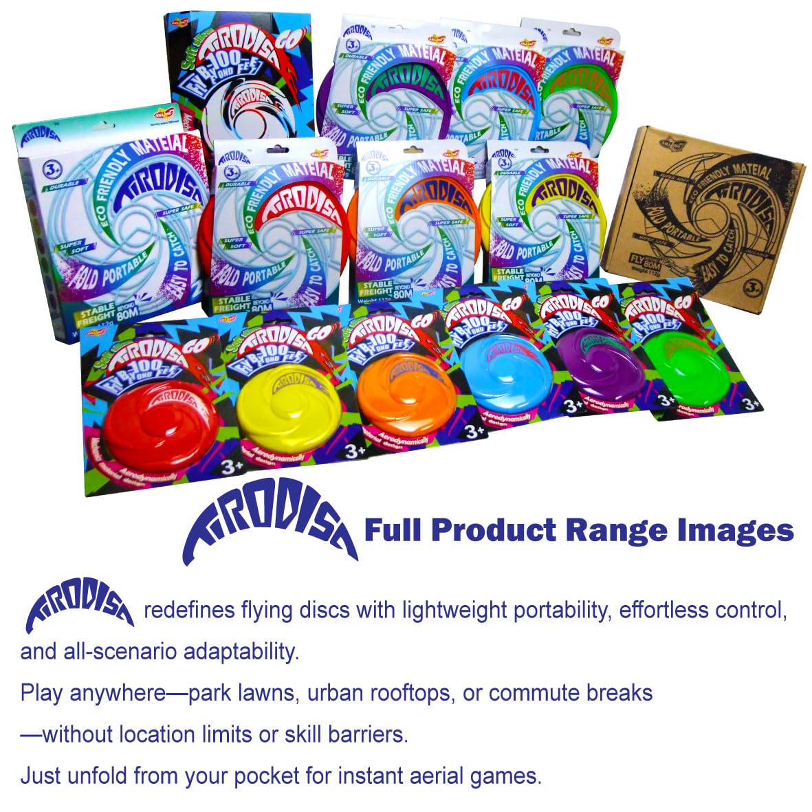 AMAZING TOYZ Tirodisc Frisbee pieghevole per bambini e adulti, disco volante in morbido silicone da 20 cm, portatile, tascabile, impermeabile, giocattolo per spiaggia, parco, giochi in piscina, facile