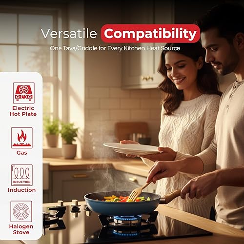 Miniatura 5 de SALFORD Sartén antiadherente forjada de 9.7 pulgadas de cerámica, antiadherente, sartén para huevos y panqueques, mango de baquelita, utensilios de