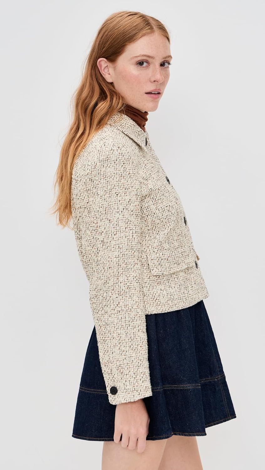 Madewell Women's Tweed Shirt Collar Jacket - Image 5