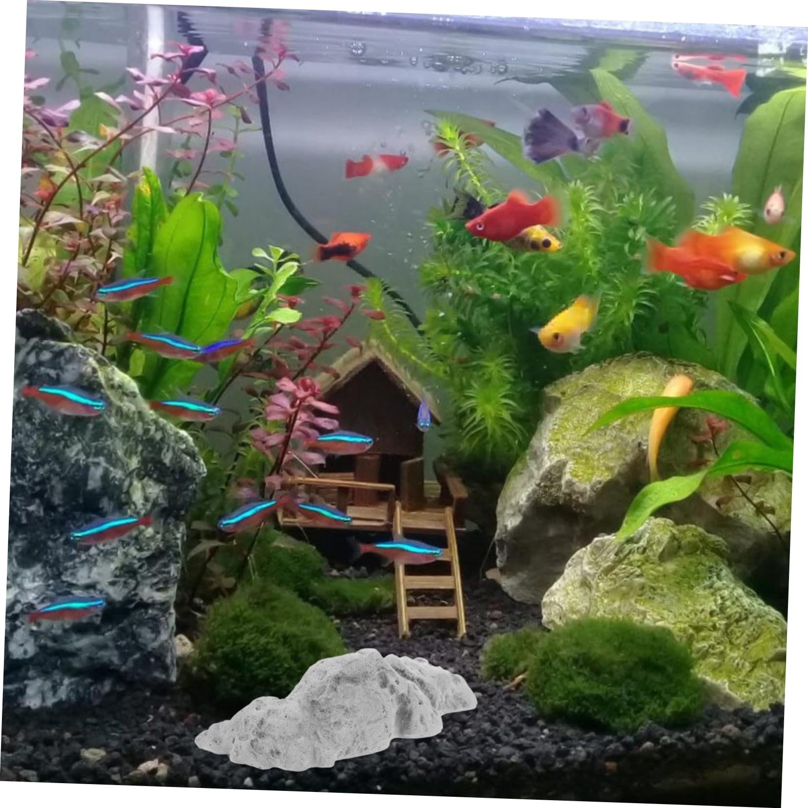 Didiseaon 2 Pezzi Ornamento Roccioso Rocce Decorativo Arredamento Impostore Ciottolo Paesaggistico Ciottoli Decorazioni del Serbatoio Decorazione Dell'acquario Roccia Acquario Rock Arenaria