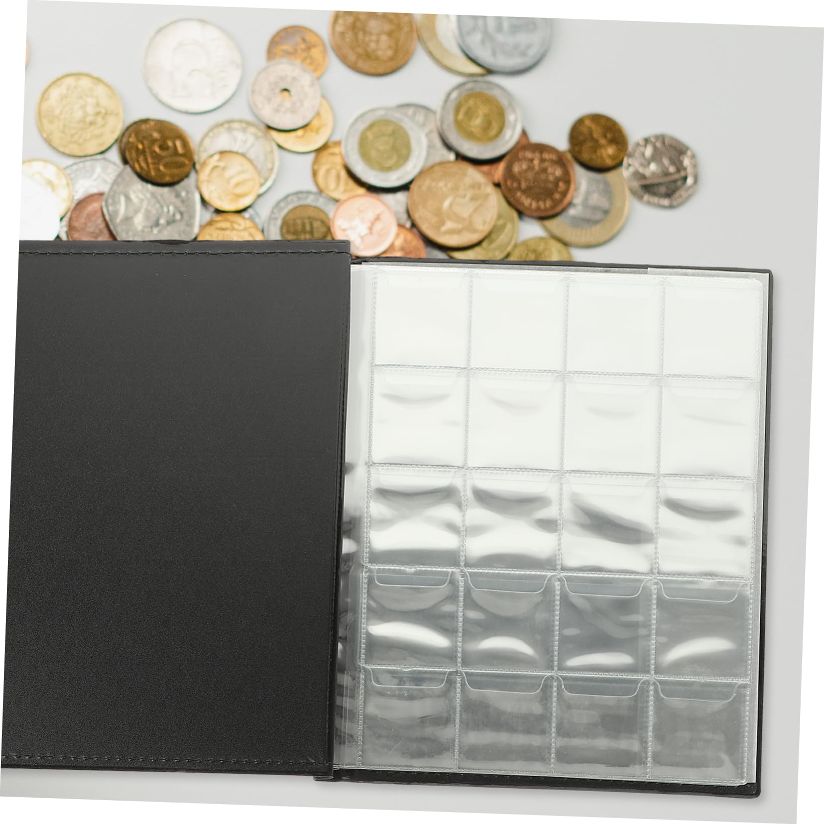 Lurrose Album per Monete Euro Libro per Collezione di Monete Commemorative Trasparenti per Esposizione Copertina in Similpelle Morbida e Resistente