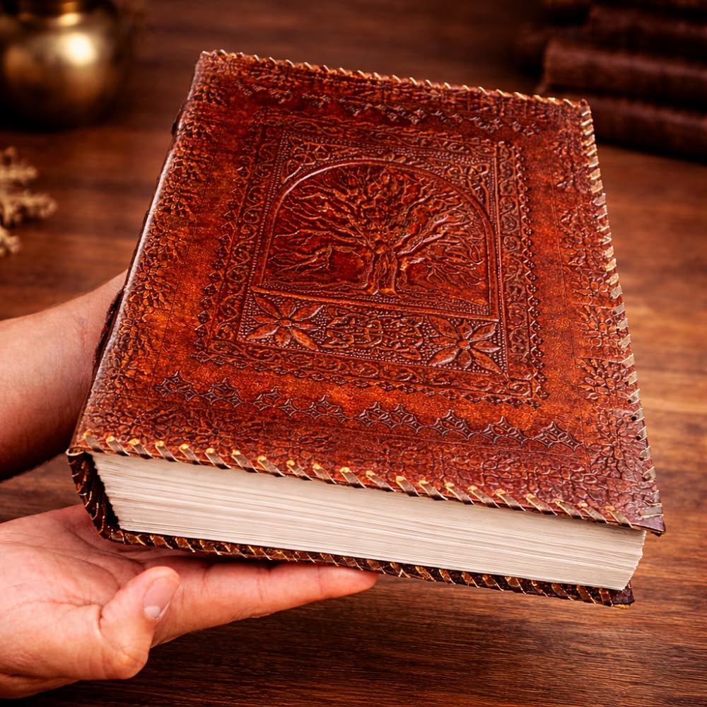 600 Seiten massives LederTagebuch | Baum des Lebens Tagebuch | großes LederSkizzenbuch | handgefertigtes Tagebuch | LederGrimoire | LederNotizbuch | Buch der Schatten | SchreibLederNotizbuch