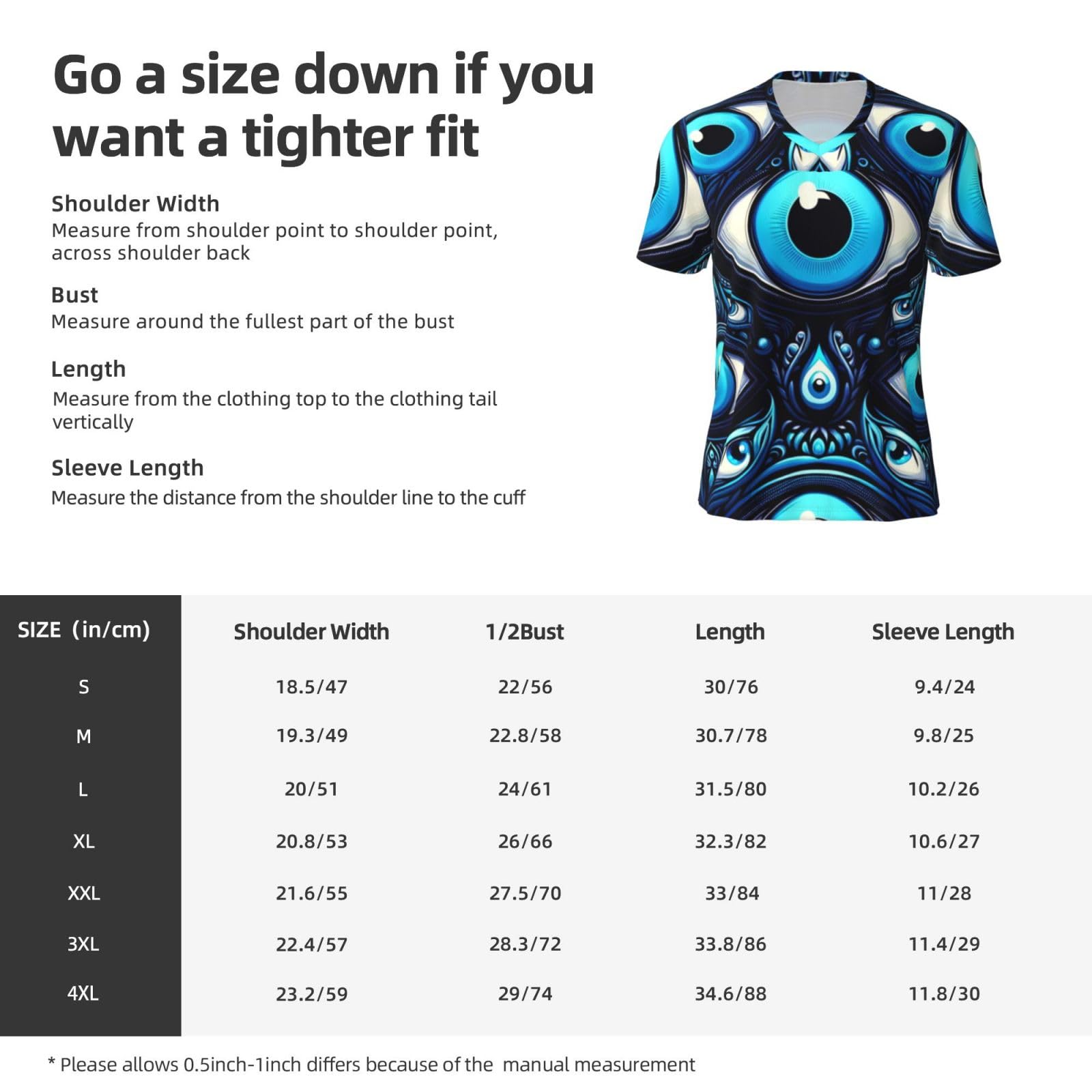 Stylish Athletic Sports Jersey Turkish-Blue-Evil-Eye-Bead Men's Rugby Jersey Large