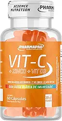 Vitamina C 1000mg Por Dose 60 Cápsulas Zinco e Vitamina D3 Ácido Ascórbico Colecalciferol Auxilia no Sistema Imune Antioxidante Rende 30 Doses Matéria Prima Importada - PharmaPro