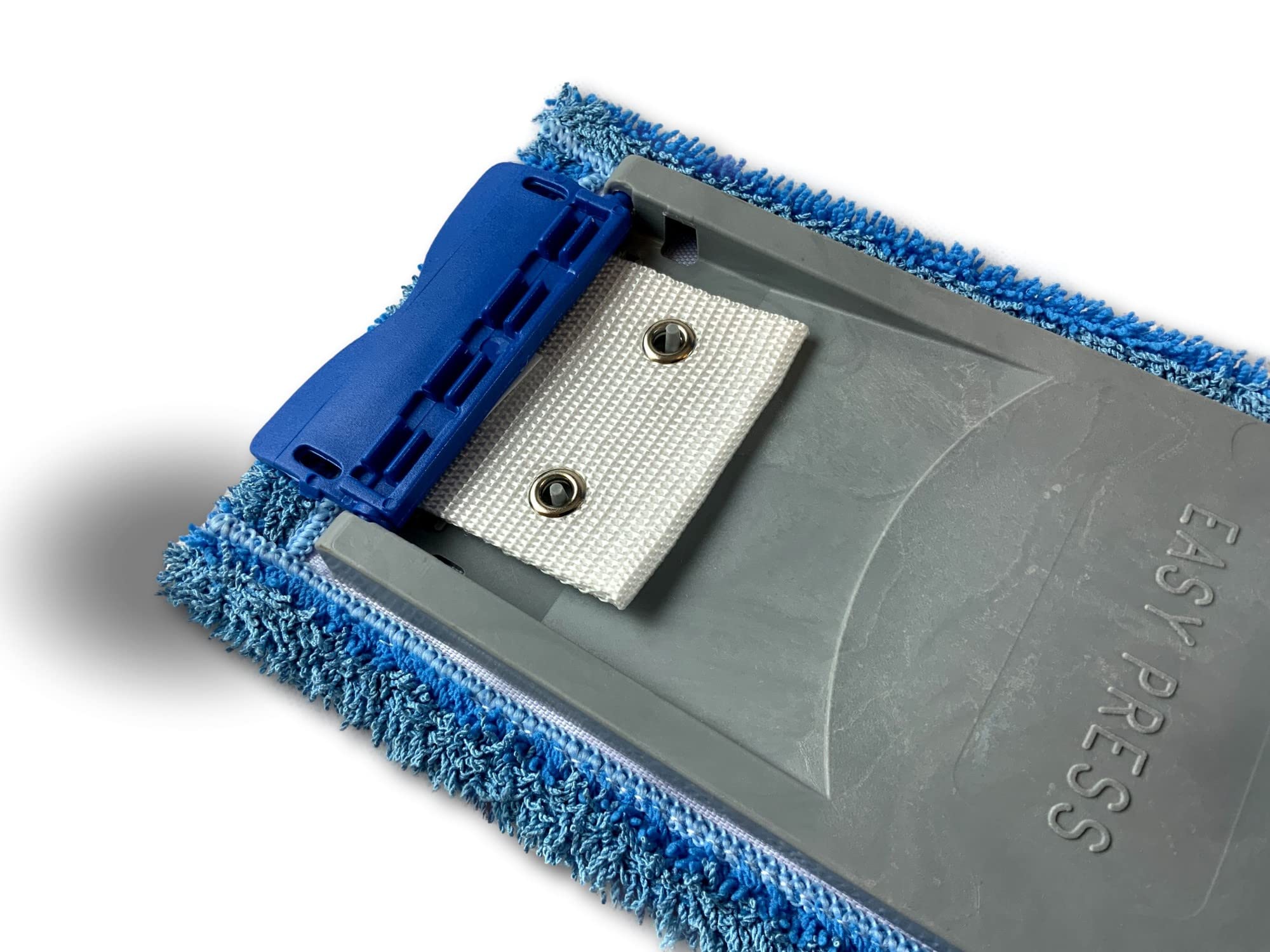 Kibros Lot 10 serpillières Frange Microfibre Balai Easy Press 40 cm | Microfibre à languette avec œillets, 46×15 cm, lavante dégraissante, compatible balai Easy Press Kibros.