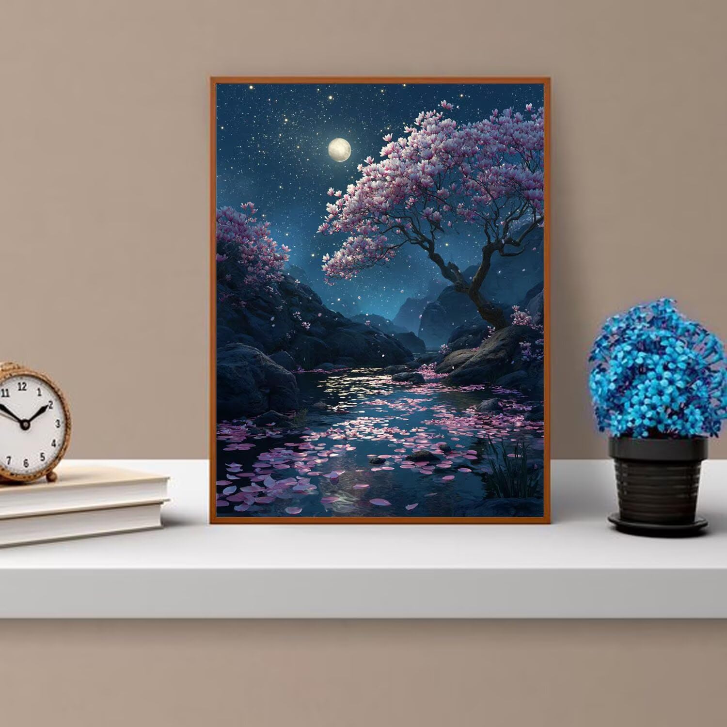 Dipingere con i Numeri Adulti Albero, rosa Dipingere con i Numeri Bambini DIY Kit, Set Premium con Pennelli, Decorazione Casa & Creativo Regalo di Compleanno, Attività di Tempo libero 70x95cm z-392