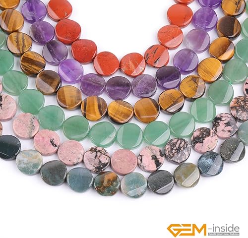 Miniatura 6 de GEM-Inside - Cuentas sueltas de ojo de tigre, cuentas sueltas naturales de 0.630 pulgadas (0.630 in), piedra de energía de cristal trenzado para