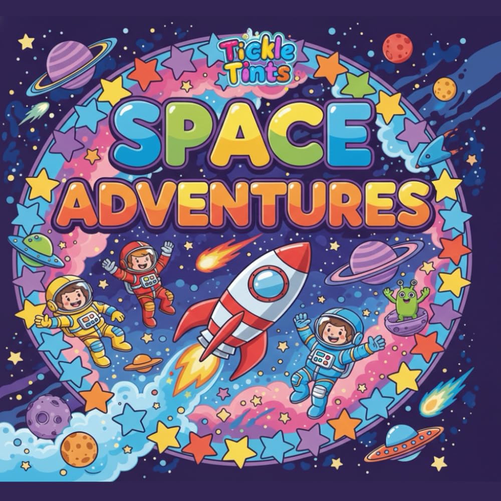 Space Adventures Coloring Book for Kids Ages 4–8: Fun Outer Space Coloring Pages with Astronauts, Rockets, Planets & Aliens
