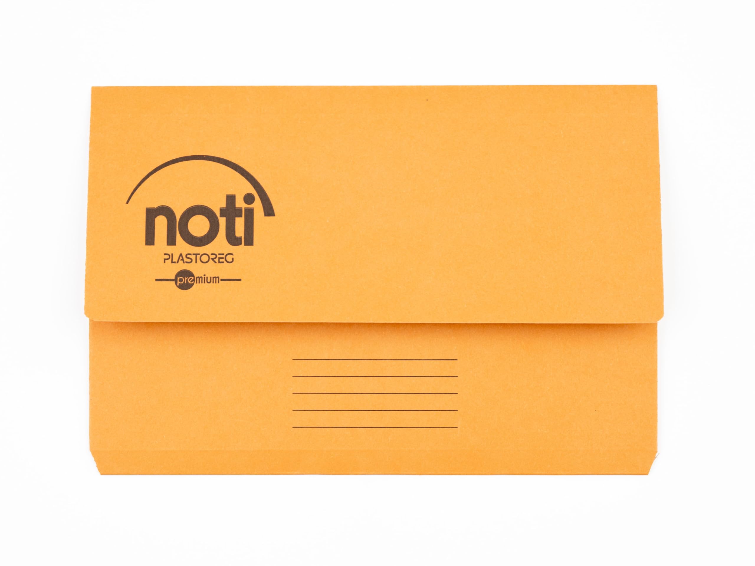Noti Premium Document Wallet Foolscap, 100% Recycled Paper, 285gsm Manilla, Orange, Pack 25