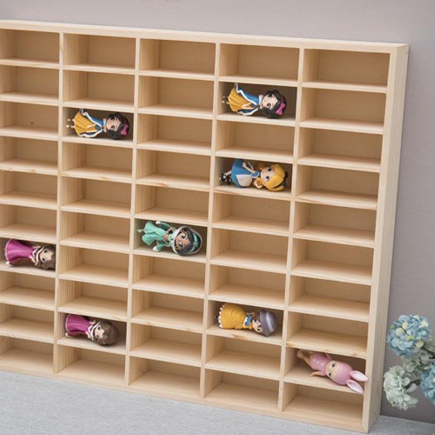 カーモデル収納ボックス ディスプレイケース 木製 120グリッド コレクション整理 棚箱 仕切り付き 頑丈 多機能 展示 小物収納