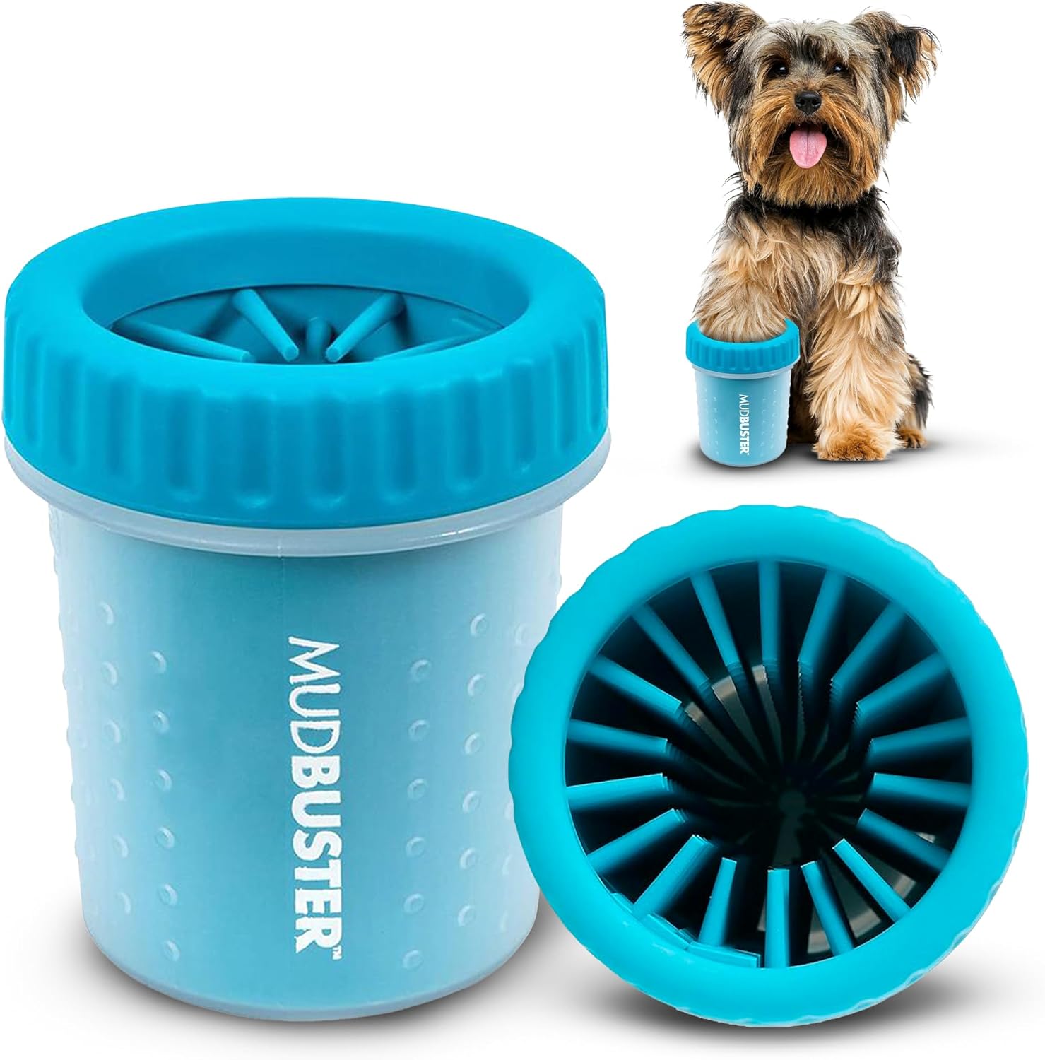 Dexas MudBuster Portable Dog Paw Cleaner - Premium Quality, Blue, Small Size for Pet Supplies and Accessories Blue Small