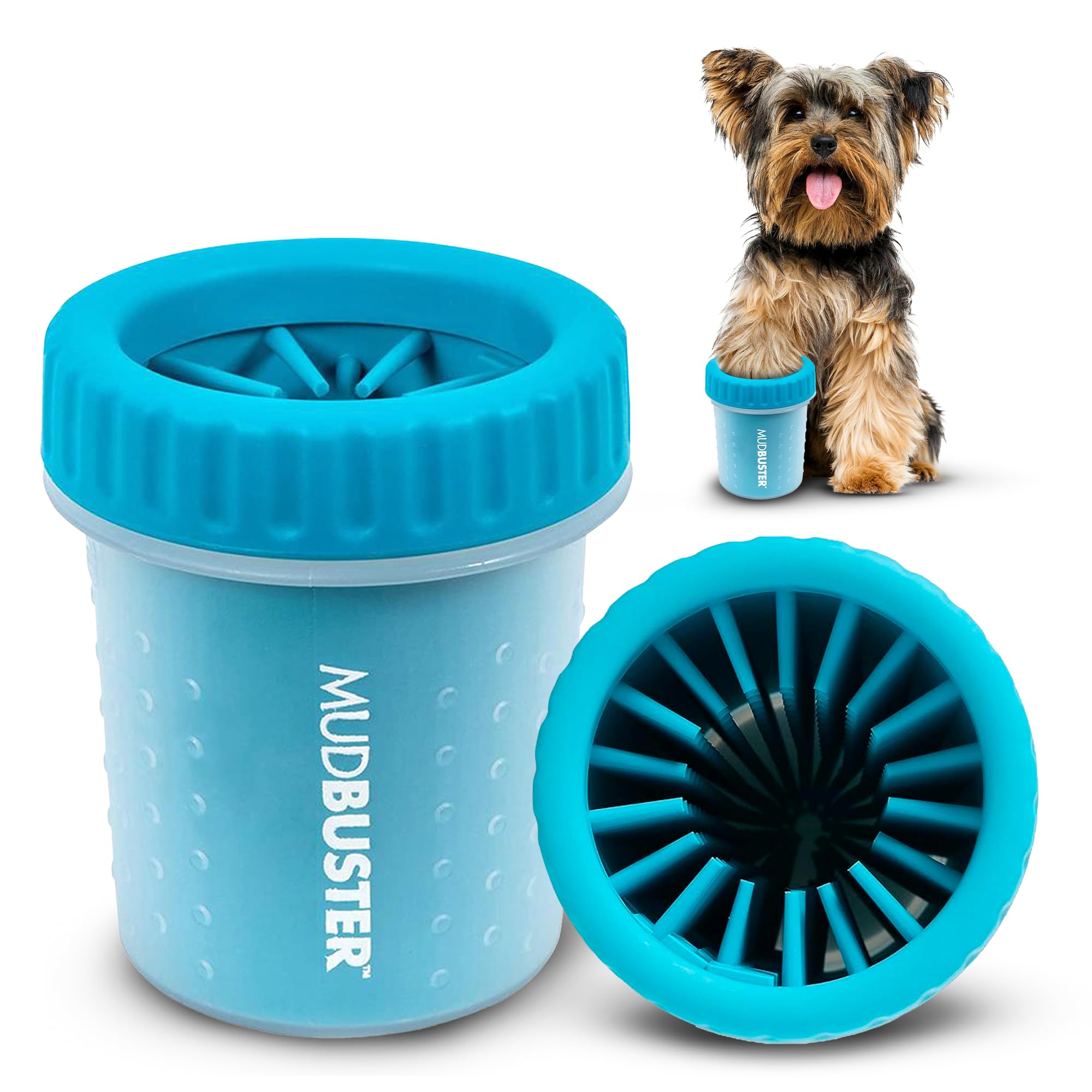 Dexas MudBuster Portable Dog Paw Cleaner, Small, Blue
