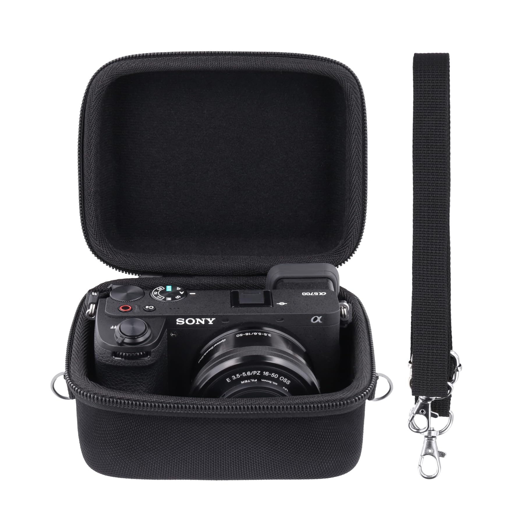 Aenllosi Harte Hülle für Sony Alpha 6000 6300 6400 6500 6700 mit 16-50mm Objektiv Systemkamera, Schwarz (Nur Tasche)