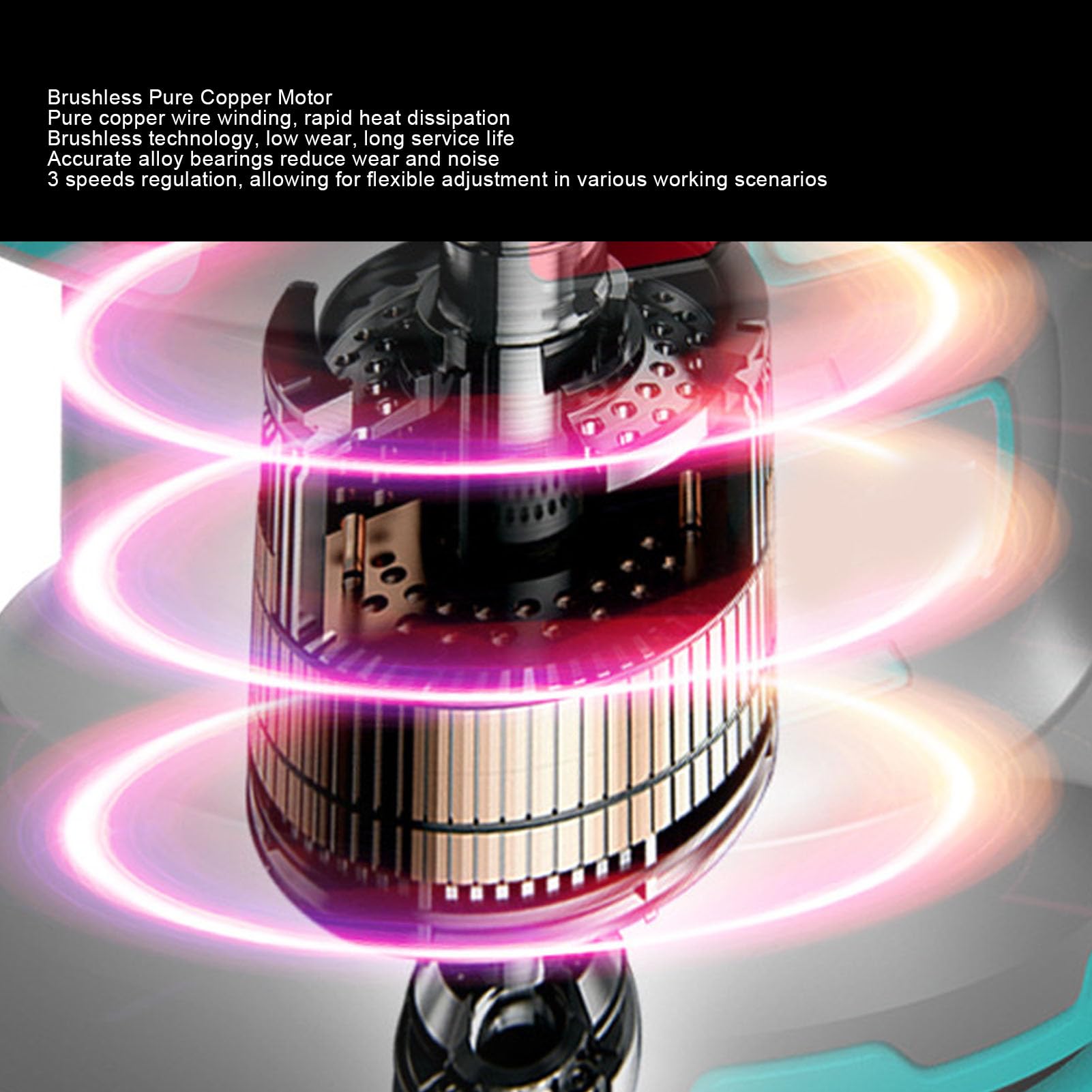 Cryfokt Lijadora Orbital Aleatoria Eléctrica, 8000 a 12000 Rpm Máquina Lijadora Orbital Eléctrica Inalámbrica de Velocidad Variable con Mango Ergonómico, 15 Papeles de Lija