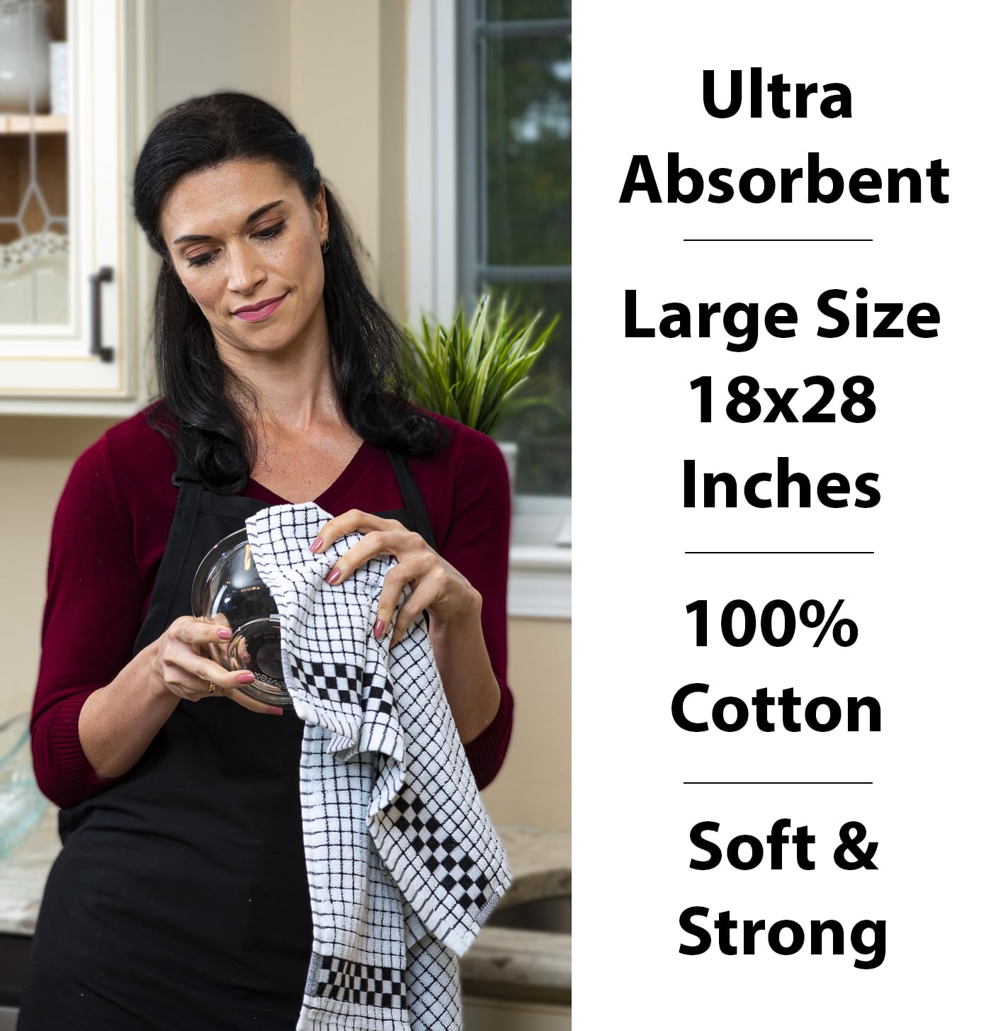 Lot De 8 Torchons En Microfibre Doux, Super Absorbants Et Non Pelucheux - 66 X 45,7 Cm - Vert