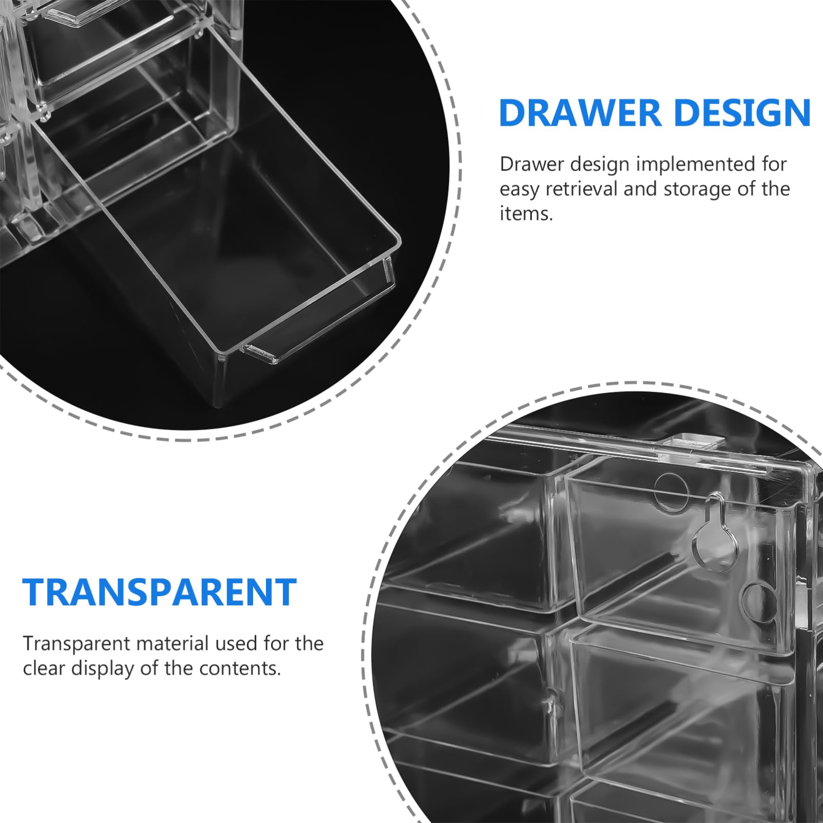 Healeved 4pezzi Organizer Per Lenti Contatto Trasparente Scatola Con Comparti Per Ottimizzare Lo Stoccaggio Design Compatto e Portatile Per Casa e Viaggi