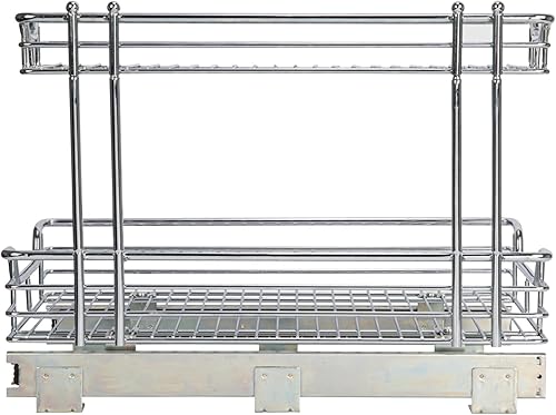 Miniatura 8 de Household Essentials Glidez - Organizador de almacenamiento multiusos de acero cromado extraíble y deslizante para uso debajo del fregadero o debajo