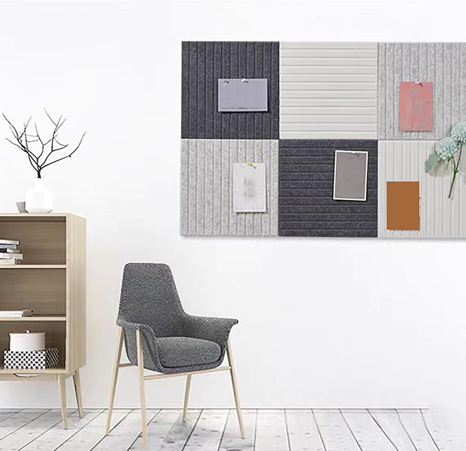 12 Pcs Bulletin Board,Decorative Felt Pin Panels,11*11"Square Prayer Vision Pin Boards With Self-Adhesive Tape About 30 Push Pins,for Home Kitchen Office Walls(Size:30*30cm,Color:Violet)