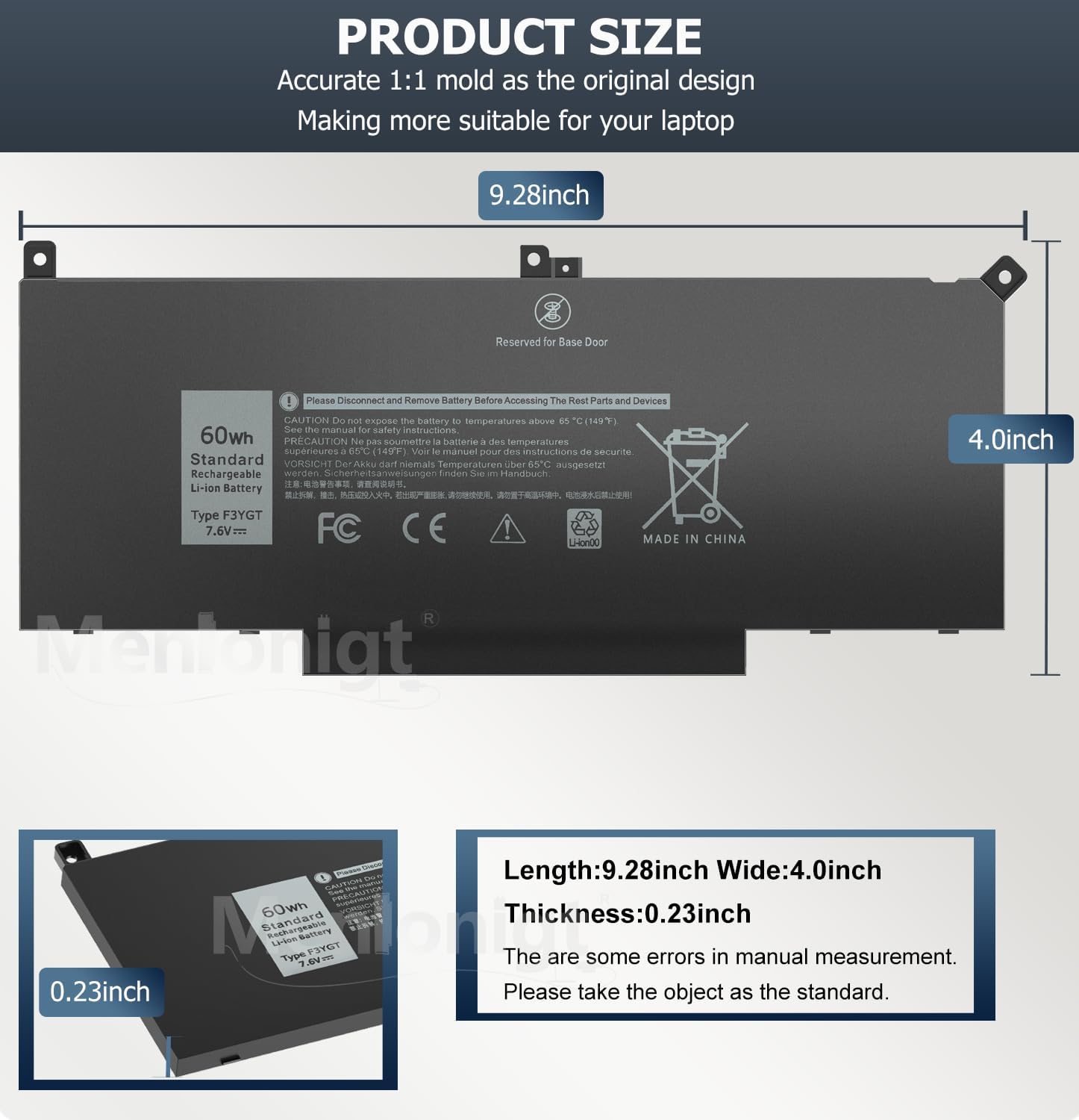 7480 F3YGT 2X39G 60WH Laptop Battery for Dell Latitude 12 7000 7280 7290 13 7000 7380 7390 P29S002 14 7000 7480 7490 E7280 E7480 E7490 E7290 E7380 Battery fits Dell 453-BBCF 451-BBYE KG7VF DM3WC DM6WC