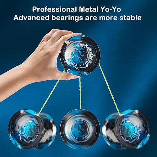 Miniatura 5 de WATIEOBOO Yoyo Yoyo profesional que no responde para adultos y yoyo sensible para principiantes  Yoyos de truco de metal con 10 rodamientos de