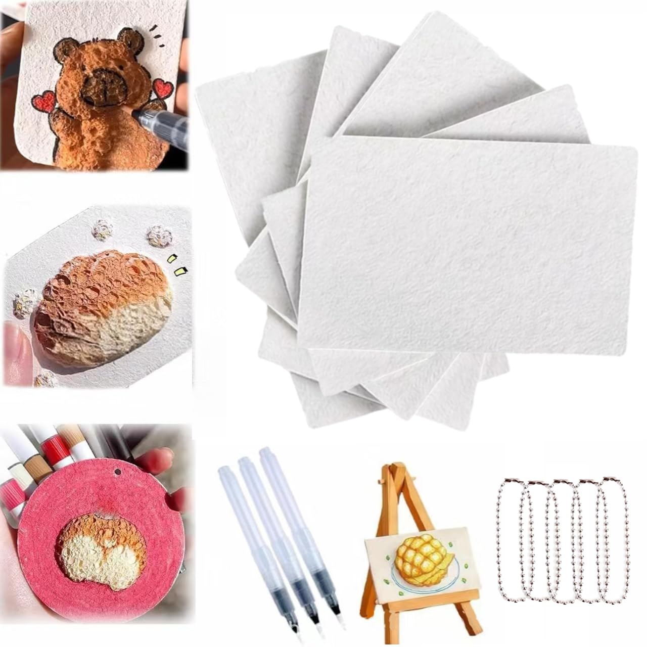 ZHRUOYAO Magic Puffy Paint, 3D Drawing Magic Canvas Sponge, Puffy Popcorn Drawing Texture Painting Kit, DIY Bubble Drawing Pens Art Supplies