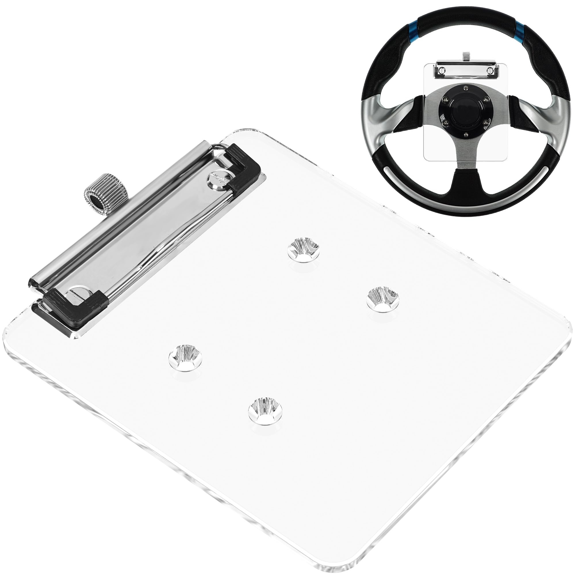 Golf Cart Scorecard Holder with Pencil Holder for Club Car/EZGO/YA/Icon/Star Car/Excar and Other Most Golf Carts. Clear/Black-Tinted are Available 5mm Thick Acrylic and More Sturdy.