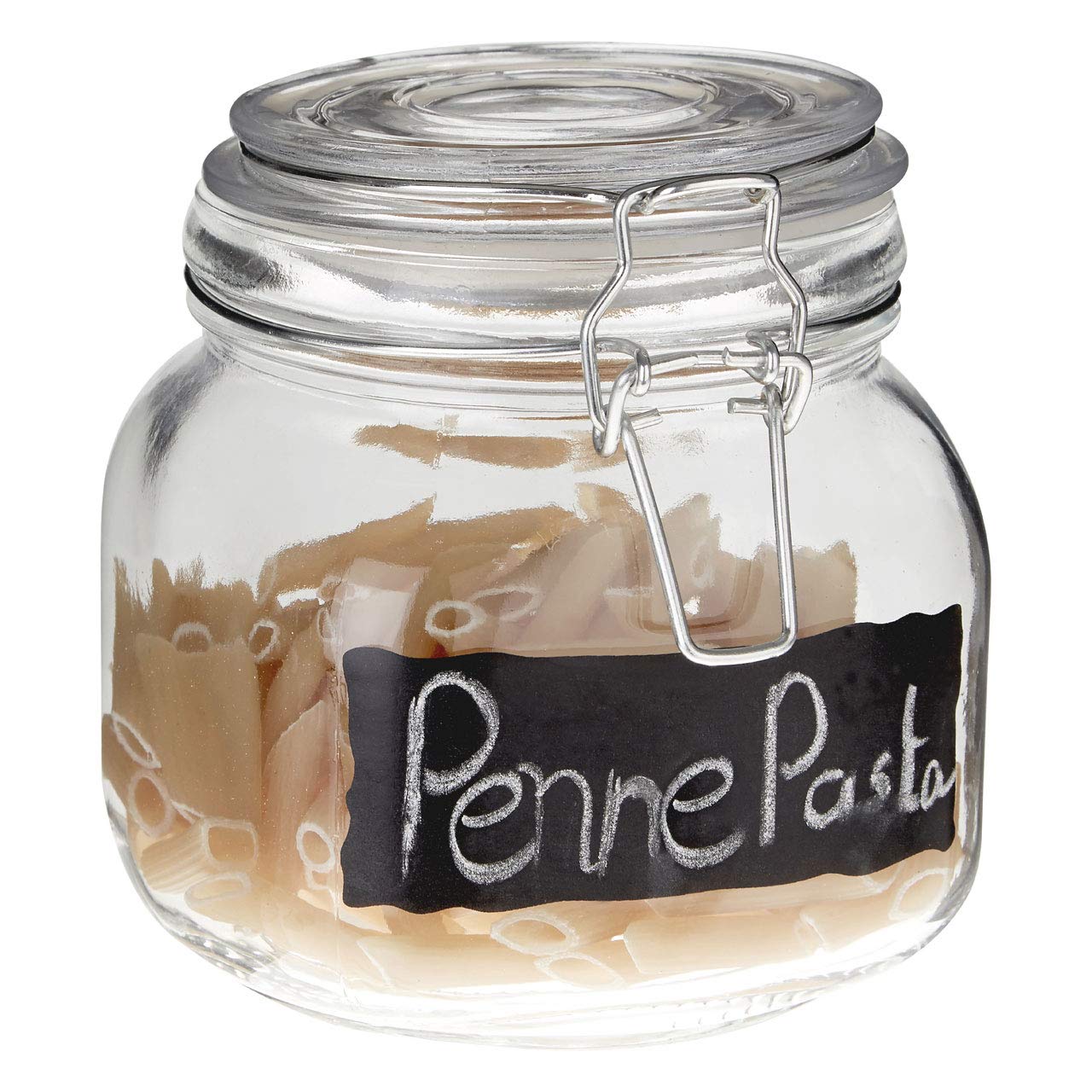 Premier Housewares Glass with Clip Lid Small Storage Jar, Clear, 12 x 12 x 11 cm