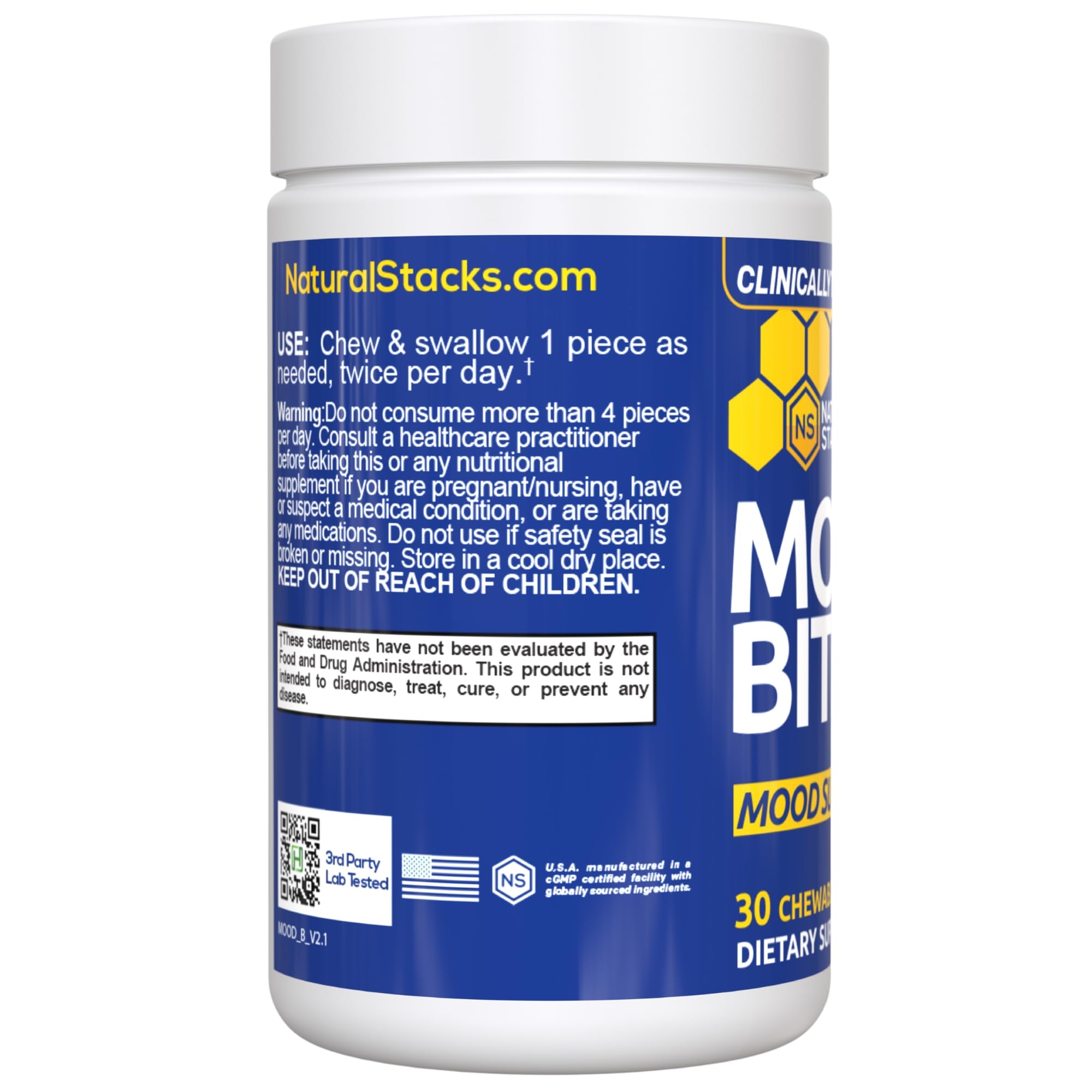 Mood Bites Saffron Supplement with Vitamin B3, Citrus Peach, 30 Chewables — Amazon image 6