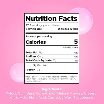 PUR Gum | Aspartame Free Chewing Gum | 100% Xylitol | Natural Bubblegum Flavored Gum, 55 Pieces (Pack of 1)