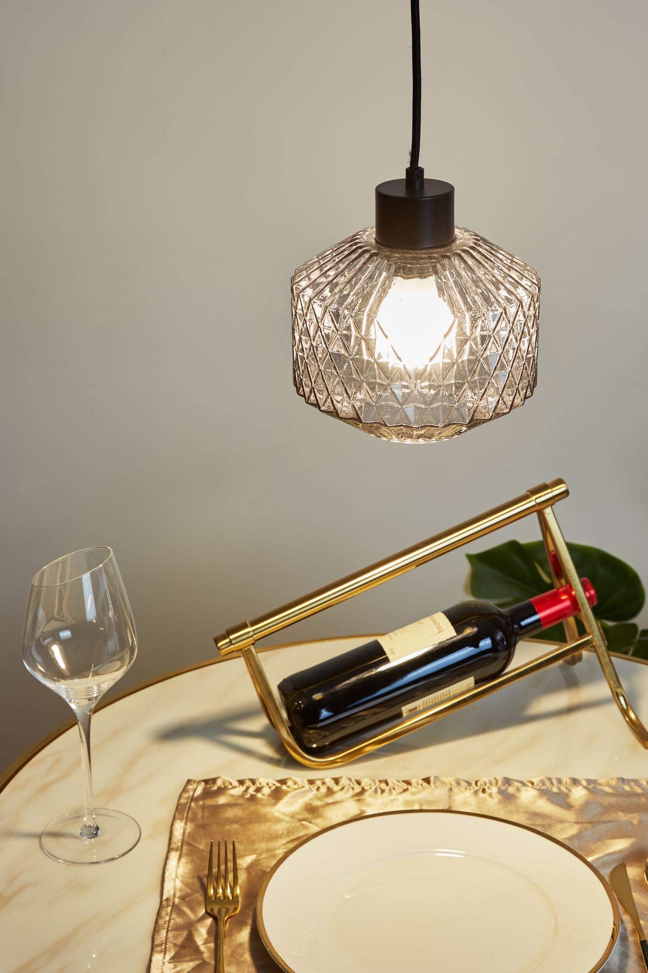 Pauleen 48125 Gleaming Smoke oprawa wisząca, maks. 25 W, E27, lampa wisząca o kryształowym wyglądzie, szkło/szkło przydymione/czarny, 230 V