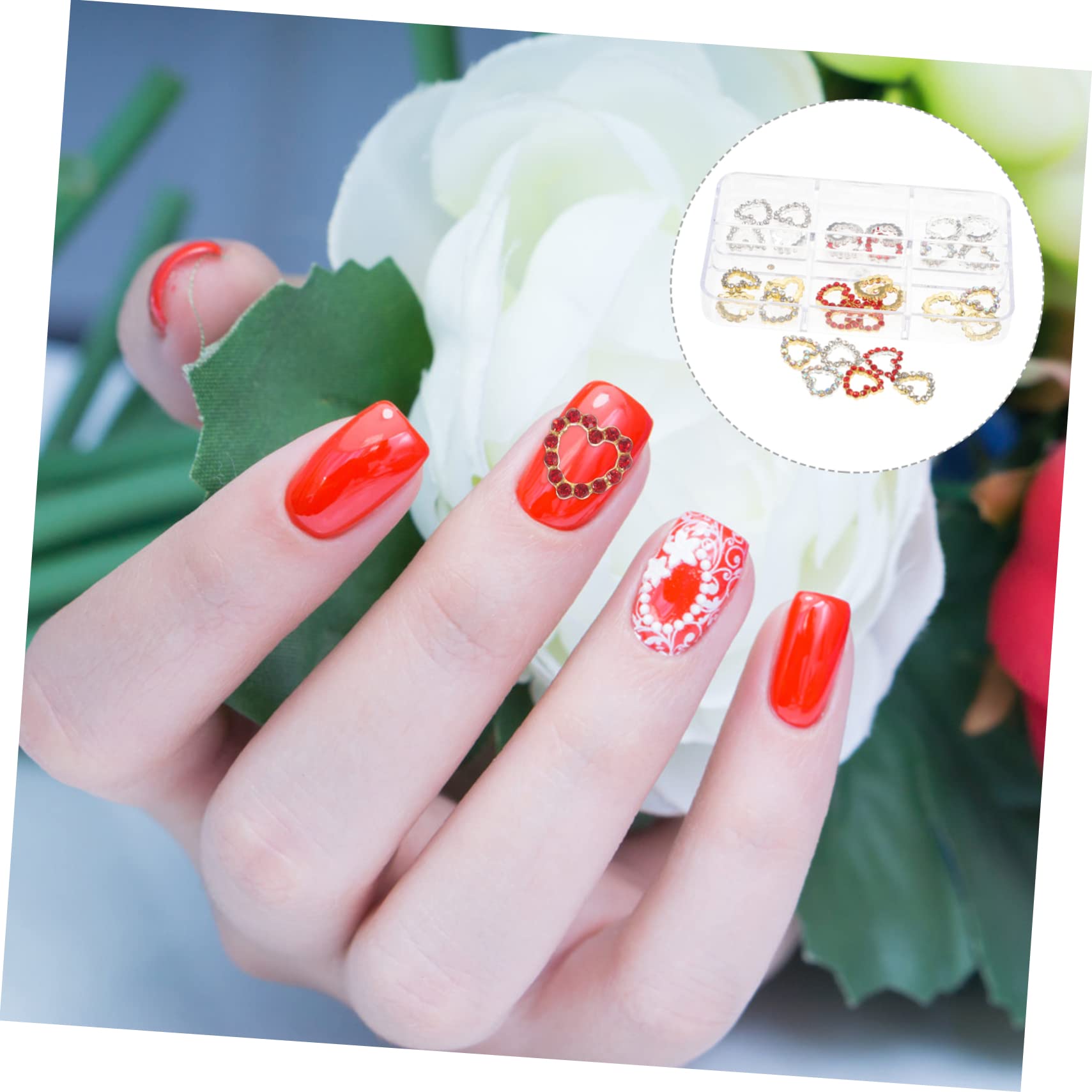 FRCOLOR 120 piezas de accesorios de arte de uñas con diamantes de imitación divertido the pleasure bolso uñas stop flahsh cumpleaños familia emlyn manicura cristal joyas accesorios 3d