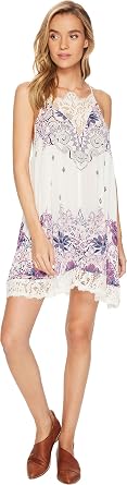 Free People Womens Whos Sorry Now Printed Slip Dress Ivory Medium