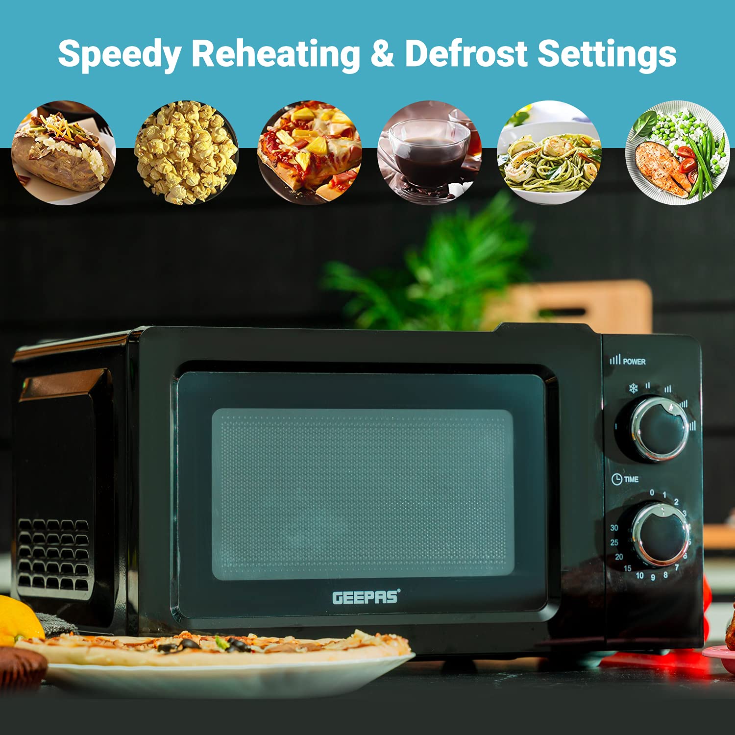 Buy Geepas 700W Solo Manual Microwave 20L Solo Microwave Oven with 5
