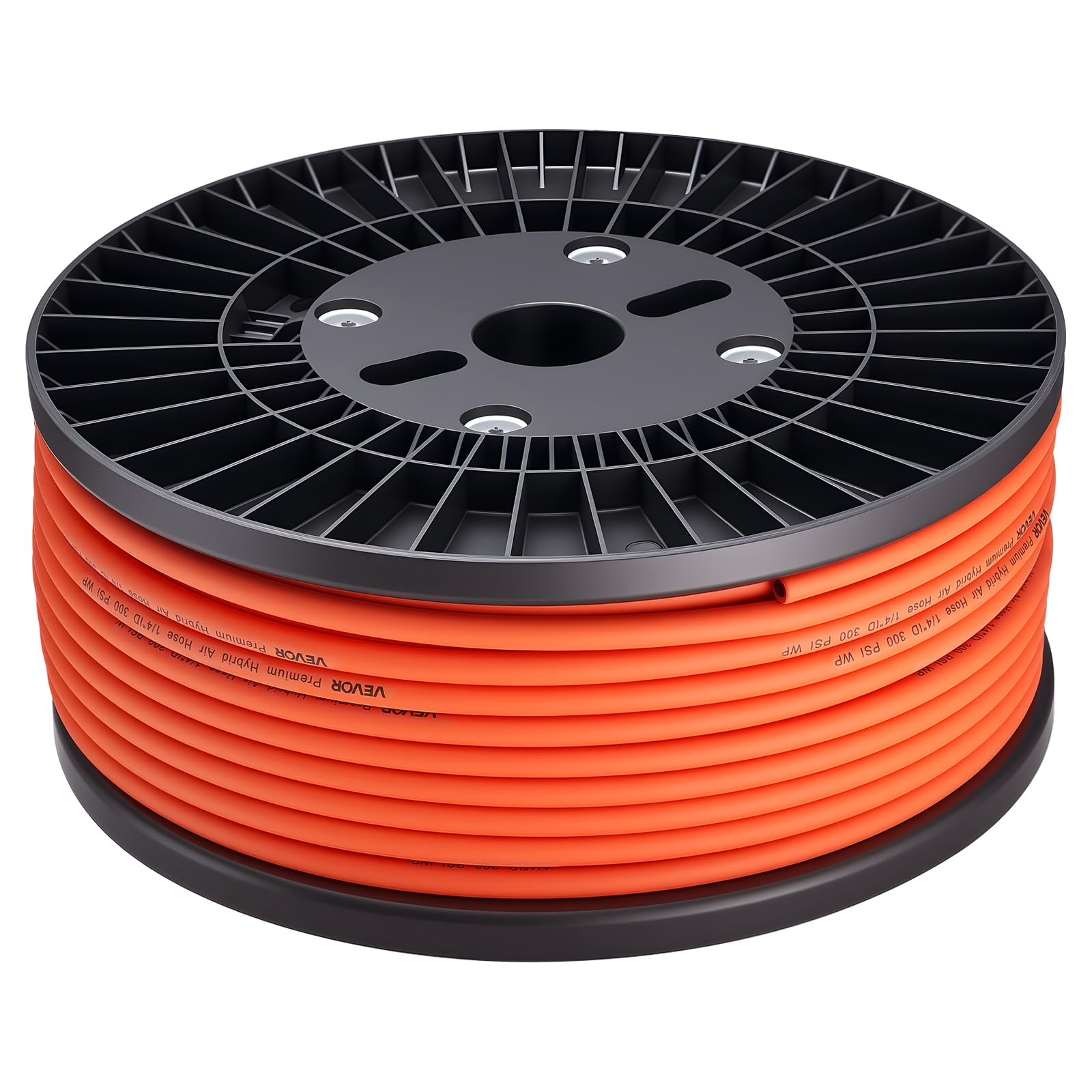 VEVOR Wąż na sprężone powietrze, 6,35 mm x 76,2 m, hybrydowy wąż pneumatyczny z trójwarstwowym materiałem hybrydowym do samochodu, domu i budynku, 20,6 bar, elastyczność na każdą pogodę, pomarańczowy
