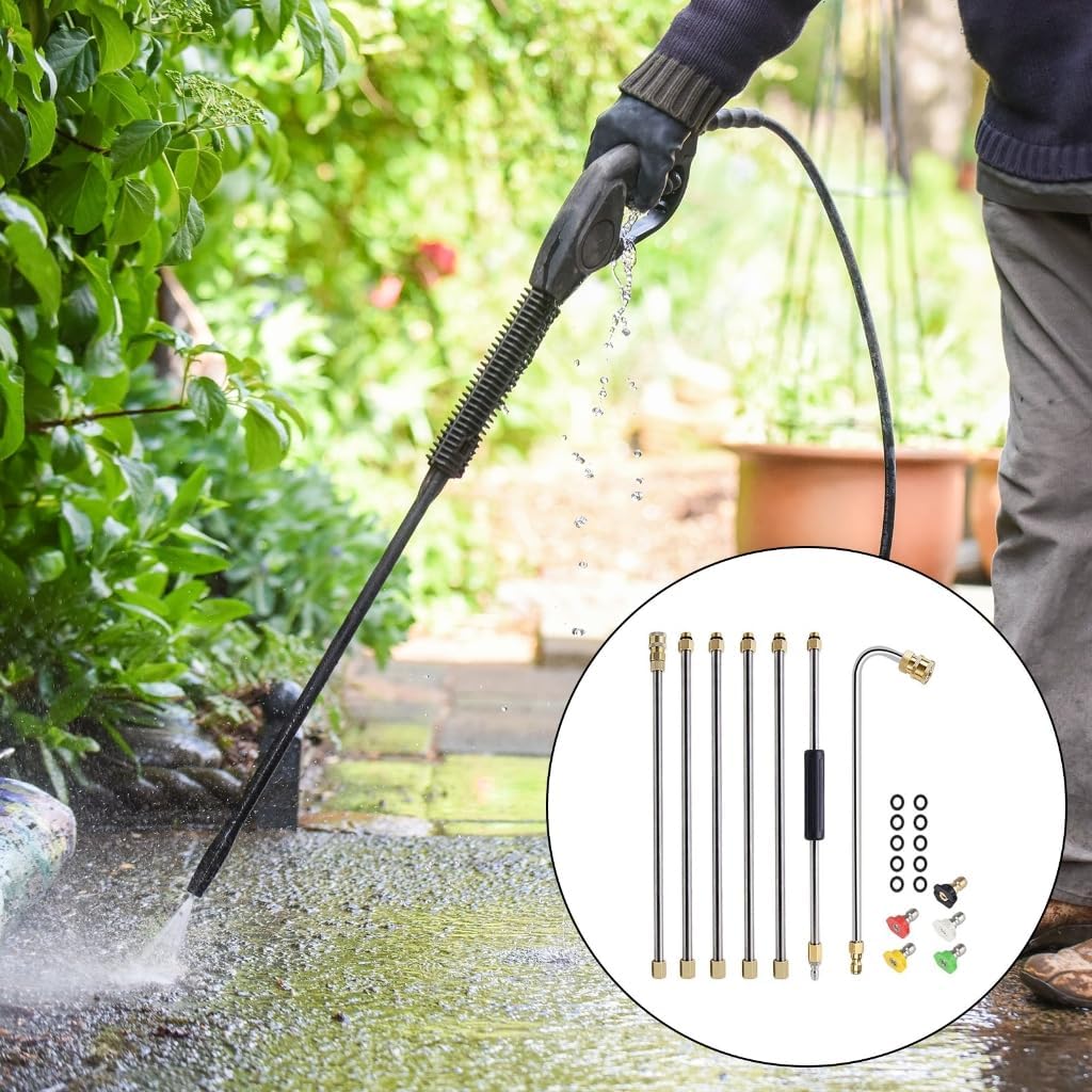 Multifunctional Pressure Washer Extension Kits 5 Sprays Pattern Tip Adjustable Stainless Steel Wand For Outdoor