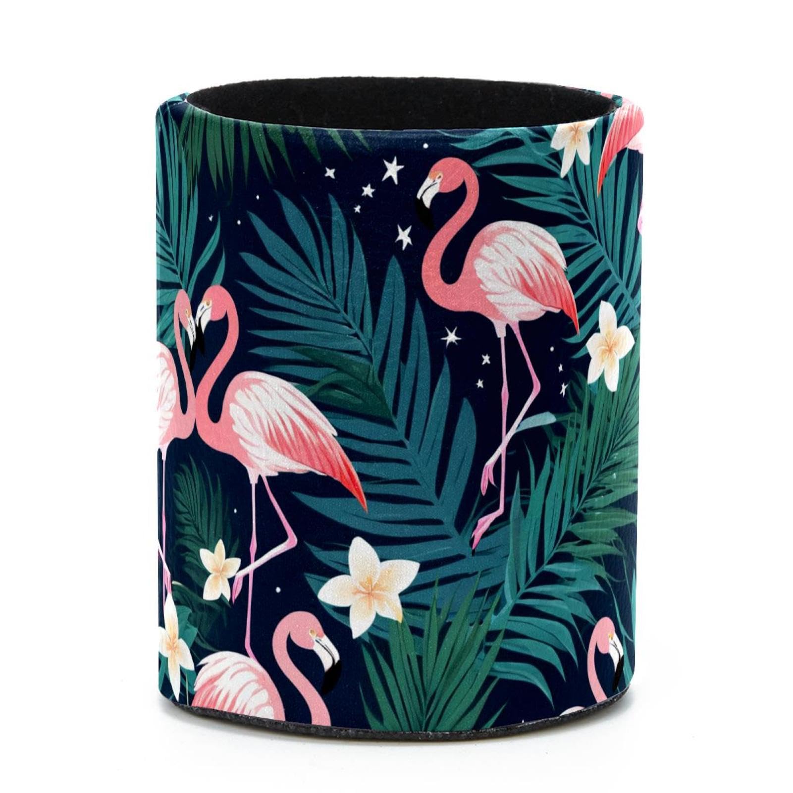 VAPOKF Round Pencil Holders for Desk, Flamingo Pen Holders Pen Pot Makeup Brushes Storage Desktop Stationery Supplies Organiser for Home Office