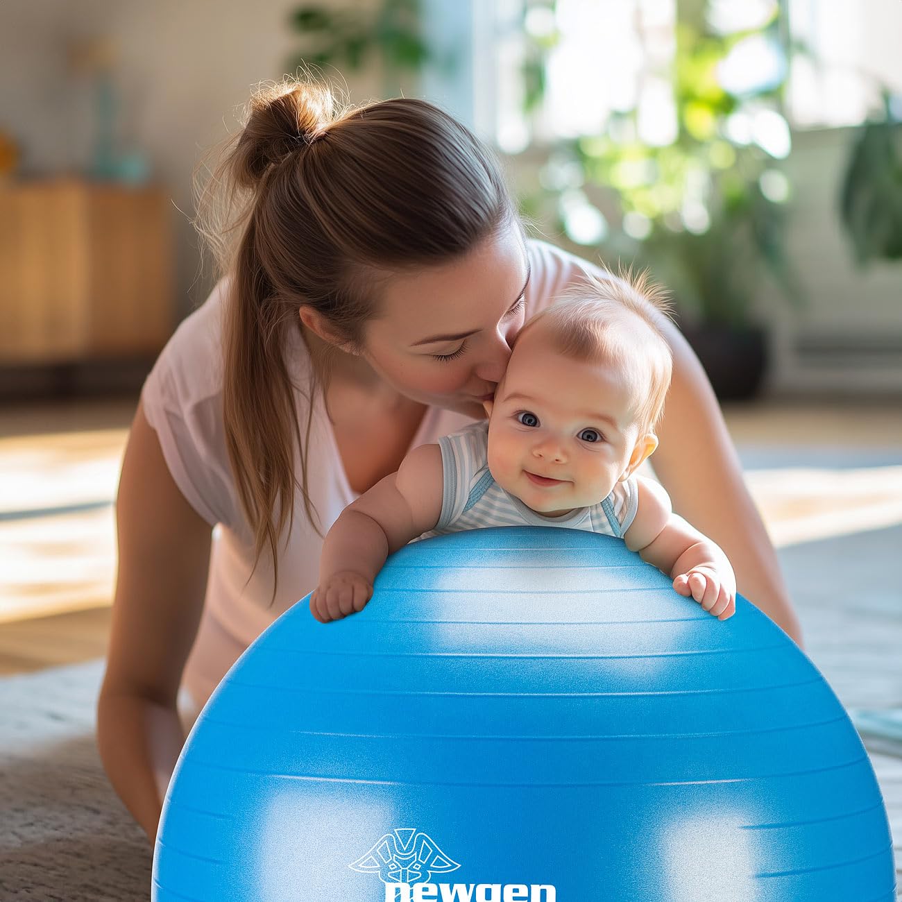 newgen medicals stabiler Gymnastikball: 4er-Set Sitz- und Gymnastikbälle, auch für Yoga, Anti-Platzen, Ø 75 cm (Übungsball, Workout Equipment, Stuhl)