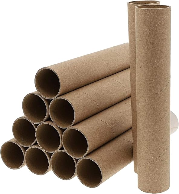 Bright Creations Brown Paper Cardboard Craft Tube Rolls (12-Pack) - 25.4 cm Tall