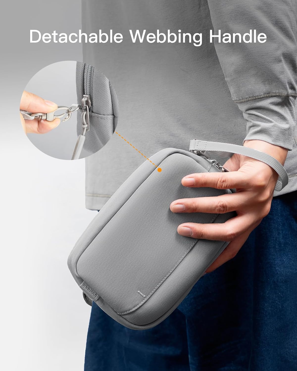 Inateck Electronics Organizer Travel Case, Water-resistant Cable Organizer Pouch, Multi-purpose Accessories Carry Case for Cord, Charger, Cables, Phone, USB Drive, Black, Small S Gray image 7 of 8 B0DJS9RVZJ