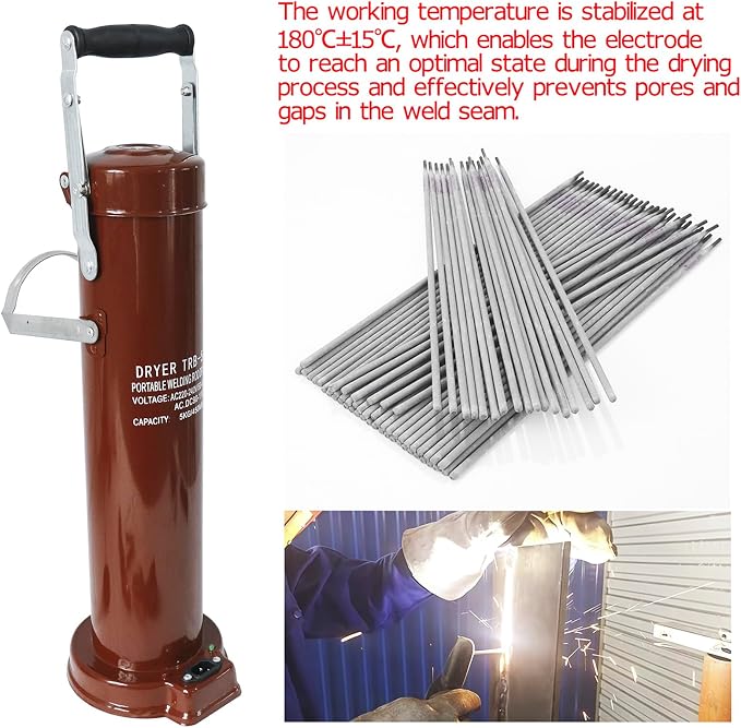 Horno portátil para electrodos de soldadura, 110V, 7.3x4.5x17.7 pulg miniatura 3