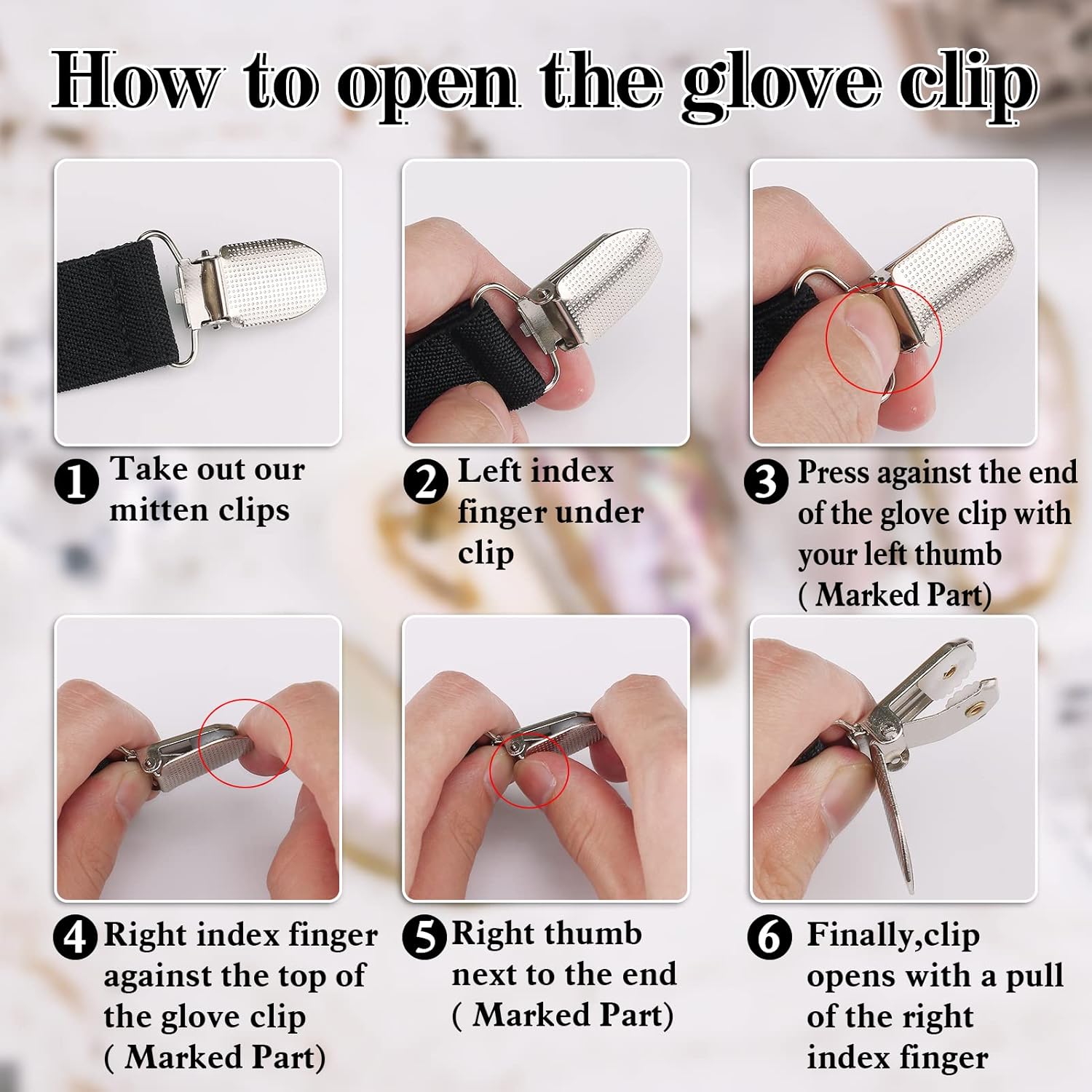 2 Pairs Winter Mitten Clips Elastic Stainless Steel Gloves Clips for Toddler, Kids, Baby and Adults Dress Clips Cinch Sweater Collar Cardigan Shawl Fashion Fit Garment Blouse Waist Clips: Clothing, Shoes & Jewelry