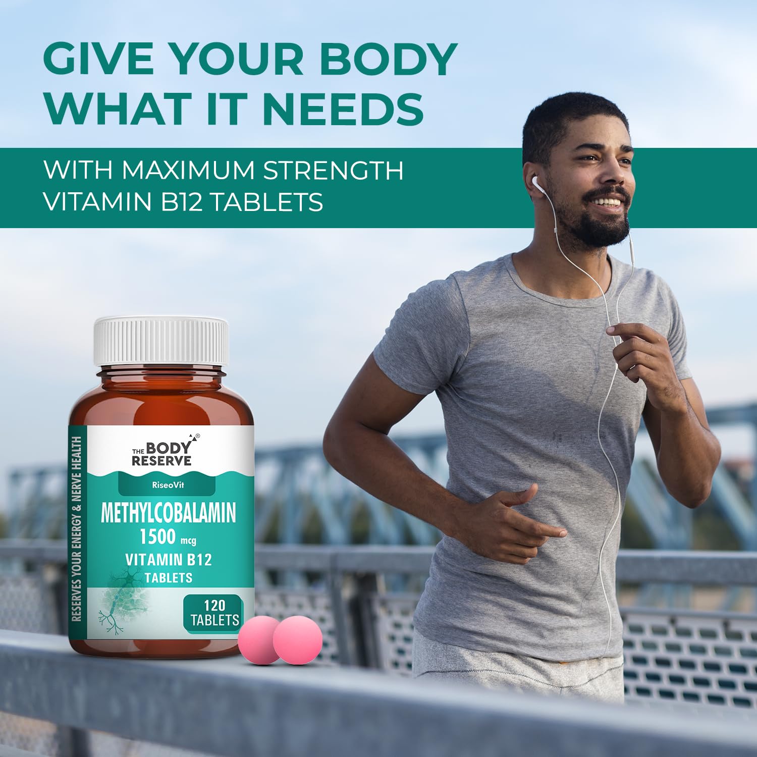 THE BODY RESERVE Vitamin B12 Tablets 1500 mcg as Methylcobalamin Vitamin B12 Supplements for Men & Women -120 Veg tablets (4 Months Supply Pack) — Amazon image 4